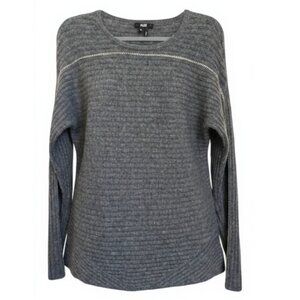 PAIGE Elena Scoop Neck Sweater Lambswool Cashmere Mix Drop Shoulder Ribbed Chain
